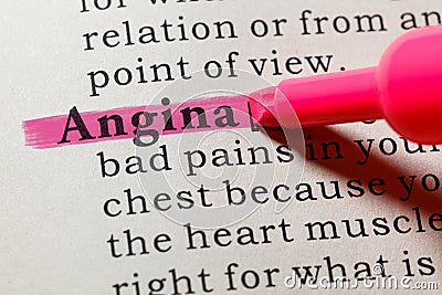 Definition of angina Stock Photo