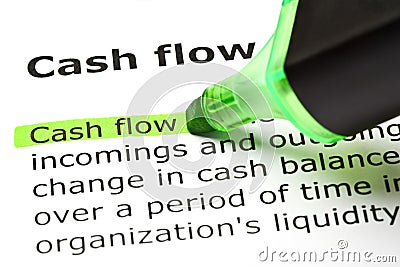 Definition Of Cash Flow Stock Photo
