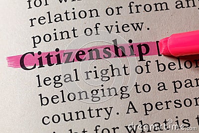 Definition of citizenship Stock Photo