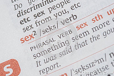 Definition of the dictionary word sex Stock Photo
