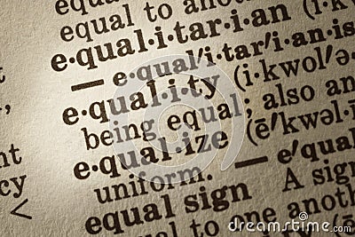 Definition of Equality Stock Photo