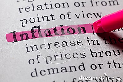 Definition of inflation Stock Photo