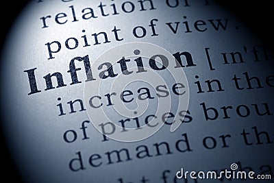 Definition of inflation Stock Photo