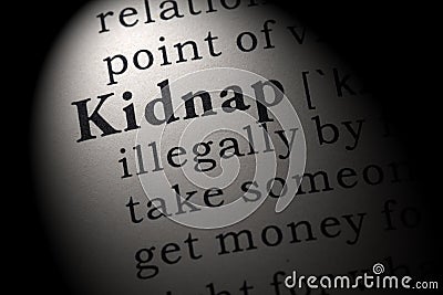 Definition of kidnap Stock Photo