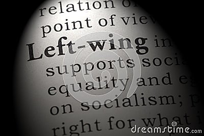 Definition of Left-wing Stock Photo