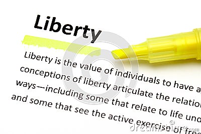 Definition of liberty Stock Photo