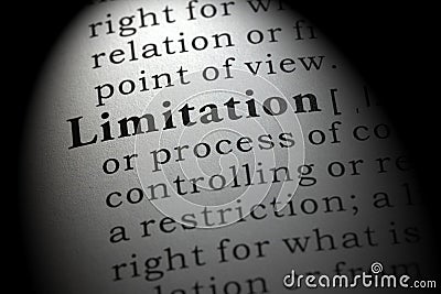 Definition of limitation Stock Photo