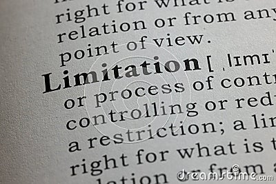 Definition of limitation Stock Photo