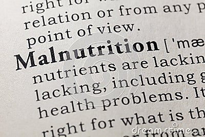 Definition of malnutrition Stock Photo