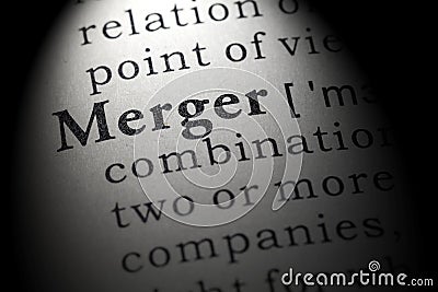 Definition of merger Stock Photo