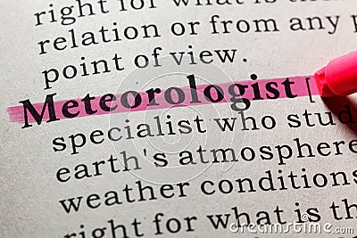 Definition of meteorologist Stock Photo