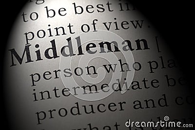 Definition of middleman Stock Photo