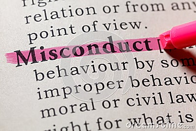 Definition of misconduct Stock Photo