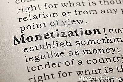 Definition of monetization Stock Photo
