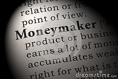 Definition of moneymaker Stock Photo