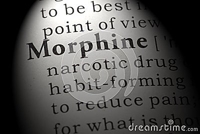 Definition of morphine Stock Photo