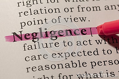 Definition of negligence Stock Photo