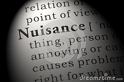 Definition of nuisance Stock Photo