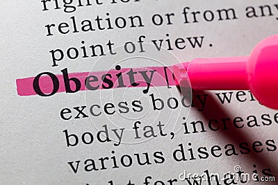 Definition of obesity Stock Photo