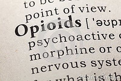 Definition of opioids Stock Photo