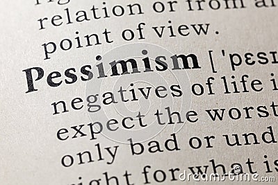 Definition of pessimism Stock Photo
