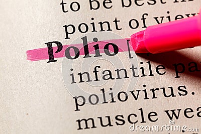 Definition of Polio Stock Photo