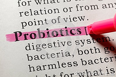 Definition of probiotics Stock Photo