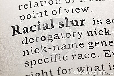 Definition of racial slur Stock Photo