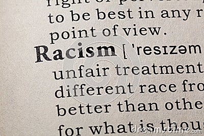 Definition of Racism Stock Photo