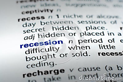 Definition of Recession Stock Photo