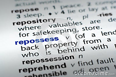 Definition of Repossess Stock Photo