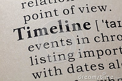 Definition of Timeline Stock Photo