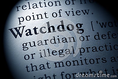 Definition of watchdog Stock Photo