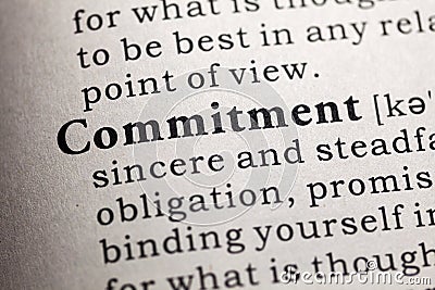 Definition of the word commitment Stock Photo