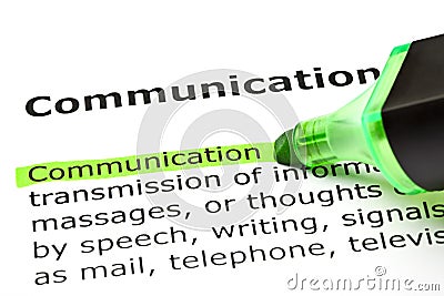 Definition Of The Word Communication Stock Photo