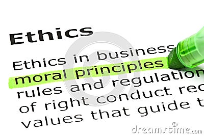 Definition Of The Word Ethics Stock Photo