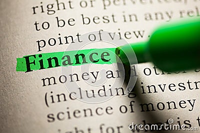 Definition of the word Finance Stock Photo