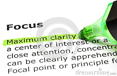 Definition Of The Word Focus Stock Photo