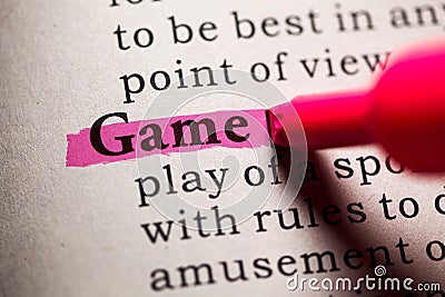 Definition of the word game Stock Photo