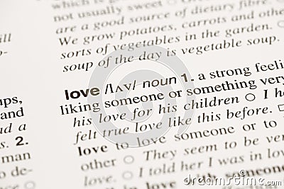 Definition word love in dictionary Stock Photo