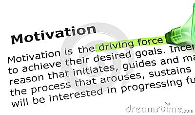 Definition Of The Word Motivation Stock Photo