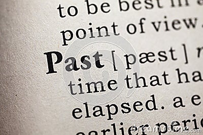 Definition of the word past Stock Photo