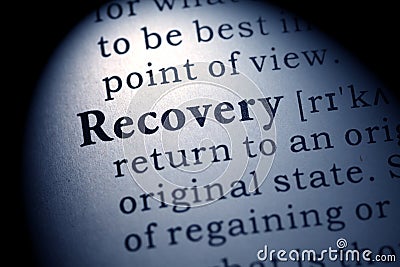 definition of the word recovery Stock Photo