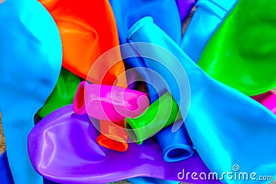 Deflated balloons texture closeup details background Stock Photo