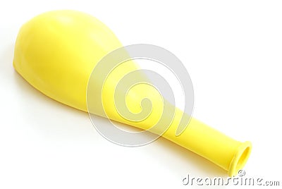 Deflated Yellow Balloon Stock Photo