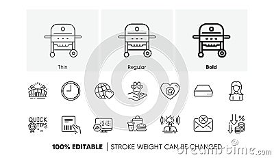 Deflation, Time and Quick tips line icons. For web app, printing. Line icons. Vector Vector Illustration