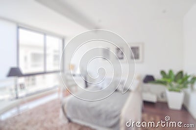 Defocus blur abstract background of modern bedroom Stock Photo