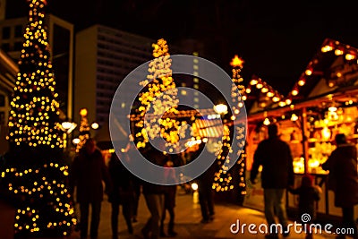 Defocus Christmas market Stock Photo