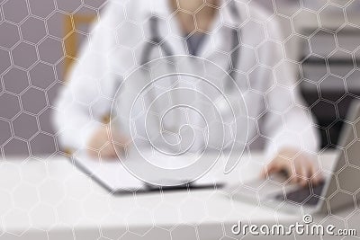 Defocus medical background with a doctor in the background. Stock Photo