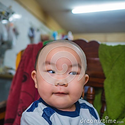 Defocus photo of Asian Baby Stock Photo